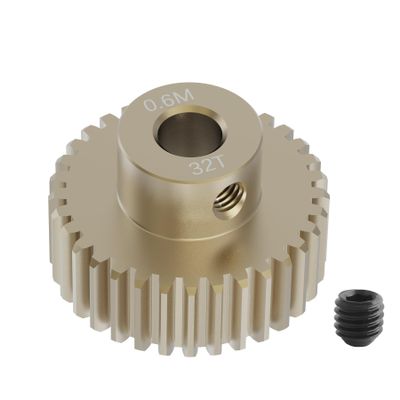 FOCMKEAS M0.6 Pinion Motor Gear 32T 1/8 inch(3.175mm) Shaft Hole, 7075 Aluminum Alloy Pitch Gears RC Upgrade Part fit for RC Brushless Brush Motor of 1/10 Model Car Climbing Car
