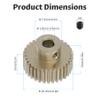 FOCMKEAS M0.6 Pinion Motor Gear 32T 1/8 inch(3.175mm) Shaft Hole, 7075 Aluminum Alloy Pitch Gears RC Upgrade Part fit for RC Brushless Brush Motor of 1/10 Model Car Climbing Car view 2