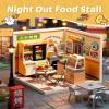 Rolife Super Creator Series, DIY Mini Night Out Food Stall Dollhouse House Kit, Bulid Scenary for Action Collectible Figures, Creative Gifts for Women Adults view 2