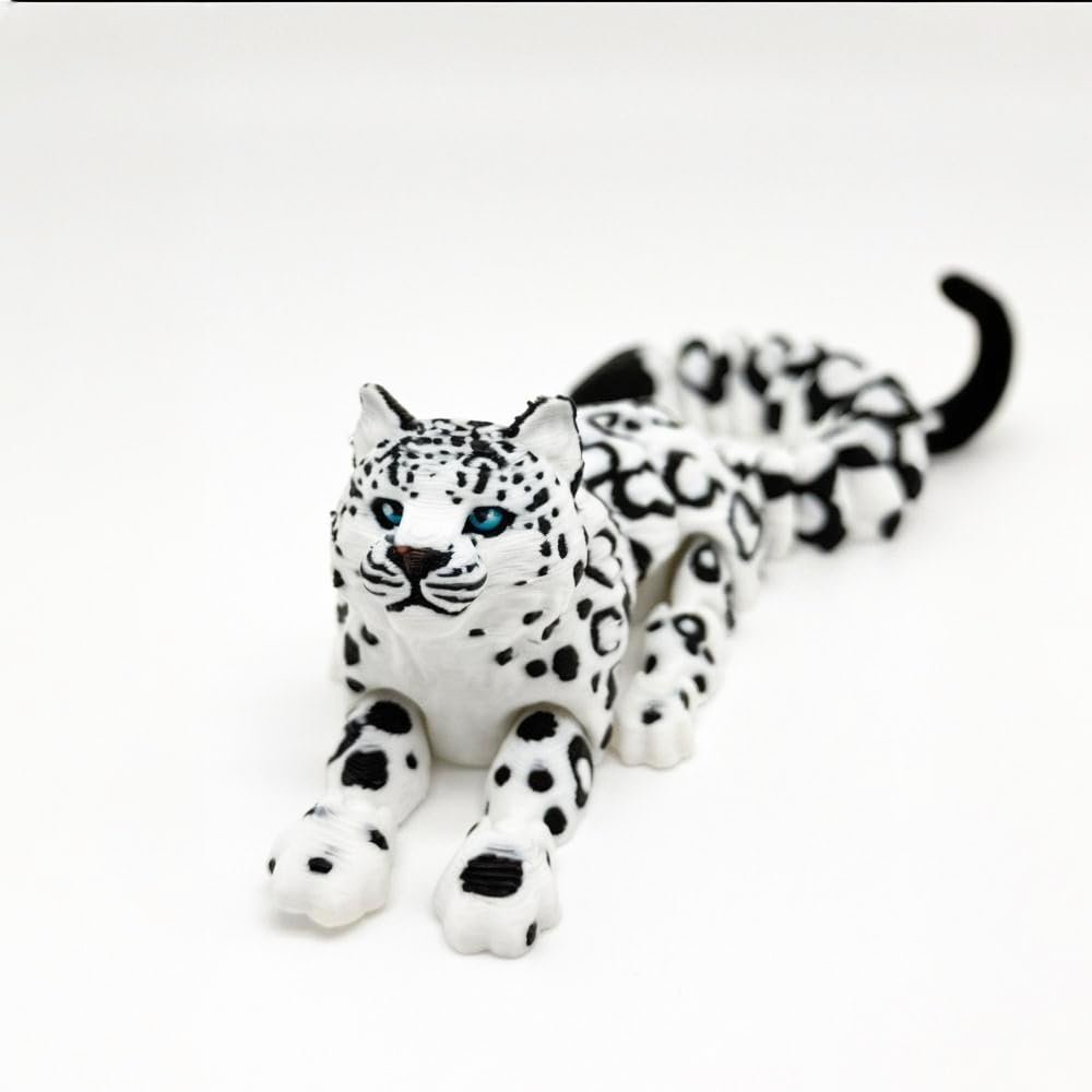 3DGYXSH 3D Printed Articulated Animals, 8-Inch Poseable Leopard Desk Decor, Unique Gift for Home & Office,3D Decorative Ornaments(Leopard)