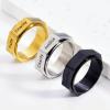CRNXVDXO Catholic The Seven Holy Virtues Spinner Heptagon Geometric Ring for Men Women Punk Rock Stainless Steel Fidget Anxiety & Stress Relief Rotating Rings Religious Inspirational Jewelry (Black, 11) view 3