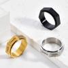 CRNXVDXO Catholic The Seven Holy Virtues Spinner Heptagon Geometric Ring for Men Women Punk Rock Stainless Steel Fidget Anxiety & Stress Relief Rotating Rings Religious Inspirational Jewelry (Black, 11) view 4