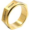 CRNXVDXO Catholic The Seven Holy Virtues Spinner Heptagon Geometric Ring for Men Women Punk Rock Stainless Steel Fidget Anxiety & Stress Relief Rotating Rings Religious Inspirational Jewelry (Gold, 11) view 1