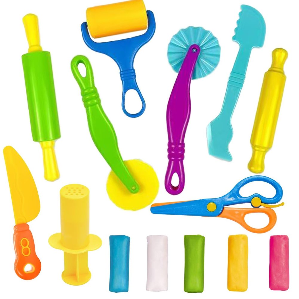 Yiklucg Unleash Creativity with 9 Pcs Play Dough Tools Sets Dough Whit 5 Bright Color Dough.Ideal as a Gift for Kids Aged 3-4-8 Years