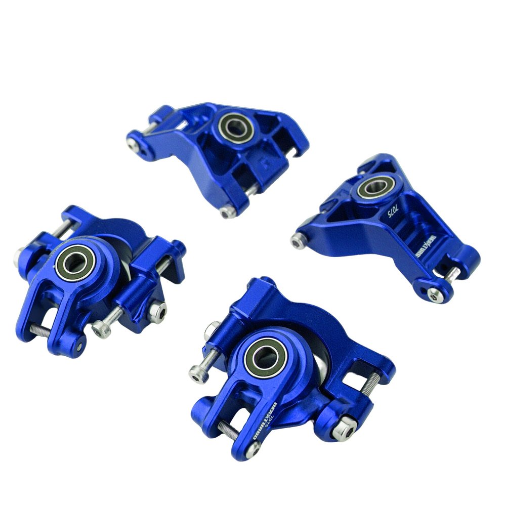BeaxTurbo Racing Upgrade Parts CNC Aluminum 7075 Front Steering+C hub&Rear Axle Carriers for TRAXXAS JATO 4 * 4 1/8 (Blue)