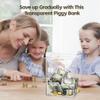 Clear Acrylic Piggy Bank With Key Lock, Coin Saving Box With Secure Closure, Openable Money Pot, Storage Jar For Bills And Coins view 3