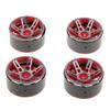 4-Pack Aluminum Wheel for 1/10 Crawler, Red, 1.9 Inch view 1