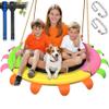 40" Tree Swing for Kids Outdoor - 600lb Weight Capacity, Saucer Swing with Adjustable Straps & Ropes, Weather-Resistant Teslin Material Seats (Child-Safe, Vibrant Colors) view 1