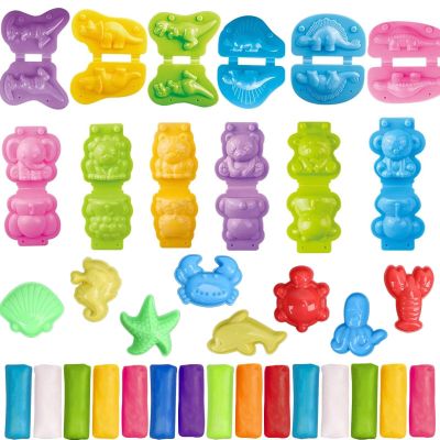 Yiklucg Unleash Creativity with 20 Unique Dino and 0cean Molds Dough Toys Dough Accessories Set Whit 15 Dough.Ideal as a Gift for Kids Aged 3-4-8 Years
