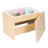 DoubleFill Wooden Sensory Table with Lid for Toddler with White Plastic Bin Sand and Water Table for Kids, Outdoor Learning Sensory Tray for Picnic Outdoor Classroom Backyard view 1