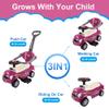 ChromeWheels 3 in 1 Ride on Push Car for Toddlers with Removable Handle/Guardrails/Pedal, Horn, Music, Under Seat Storage (Purple) view 2