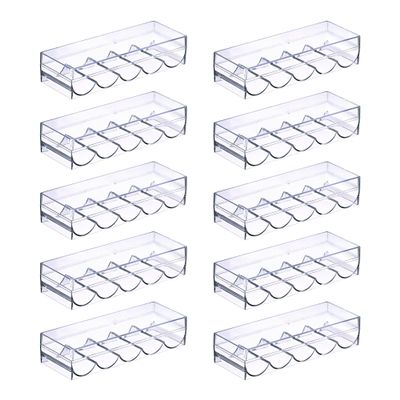 sharkplay Poker Chip Holder Tray Racks with Lid Clear Acrylic Chips Rack Case with Cover Each Can Hold 100 Chips 10 Pack