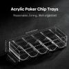sharkplay Poker Chip Holder Tray Racks with Lid Clear Acrylic Chips Rack Case with Cover Each Can Hold 100 Chips 10 Pack view 2
