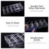 sharkplay Poker Chip Holder Tray Racks with Lid Clear Acrylic Chips Rack Case with Cover Each Can Hold 100 Chips 10 Pack view 3