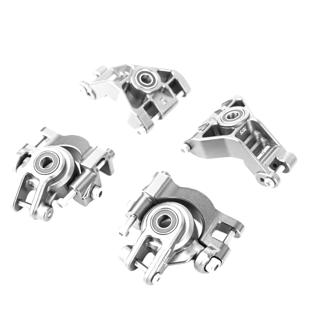 BeaxTurbo Racing Upgrade Parts CNC Aluminum 7075 Front Steering+C hub&Rear Axle Carriers for TRAXXAS JATO 4 * 4 1/8 (Silver)