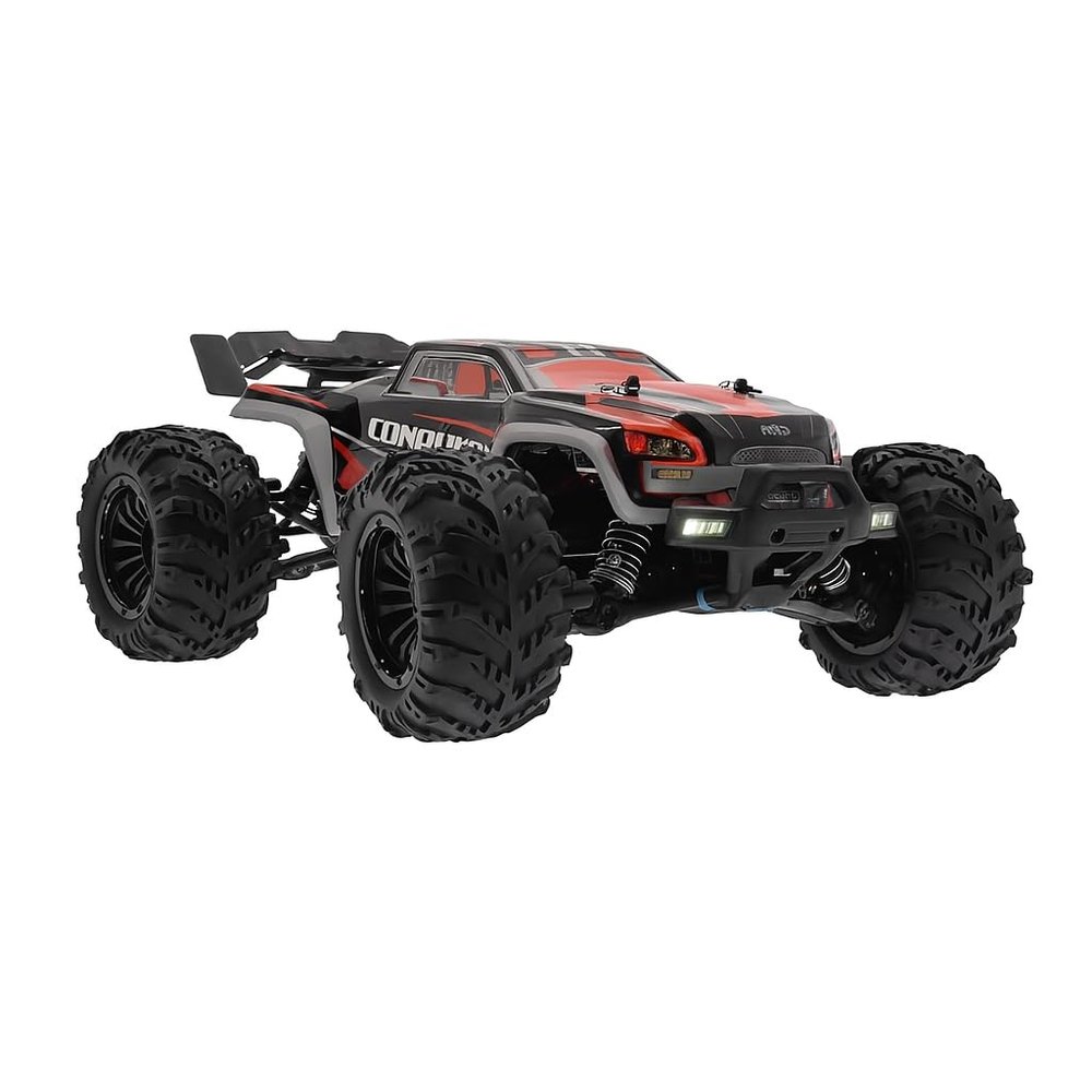 1:16 Scale RC Monster Truck - Remote Control Car with Large All-Terrain Tires, High-Speed Off-Road Hobby Vehicle for Adults & Teens -RED-