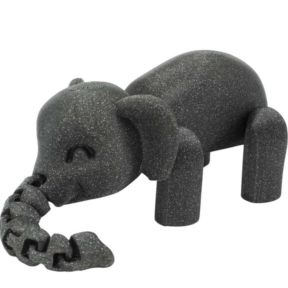 ? Articulated Elephant Figurine Flexible Fidget Toy, Paintable Animal Model & Desk Sculpture 3D Printed in Canada
