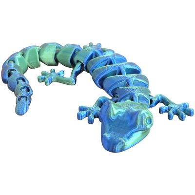 Articulated Lizard Fidget Figurine Movable Gecko Reptile Toy for Painting, Desk Decor or Stress Relief 3D Printed in Canada