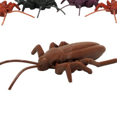 3-Pack of Realistic Articulated Roach Prank Set Collectible Figurines - Gag Gift | Desk Decor | Assorted Colors - 3D Printed in Canada
