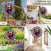1 Pack German Shepherd Dog Hanging Wind Spinner 10 Inch Stained Glass Dog Window Flowers Shape Design Aluminum Metal Wind Spinners for Porch Balcony Front Door Dog Owner Christmas Women Gift view 2
