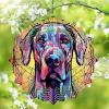 1 Pack Great Dane Dog Wind Spinner 10 Inch Stained Glass Dog Garden Flowers Shape Design Aluminum Metal Wind Spinners for Indoor Yard Window Dog Lover Gift for Christmas view 1