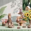 12Pcs Woodland Animal Figurines and Wooden Table Signs Enchanted Forest Decor Rustic Tiered Tray Centerpieces for Baby Shower Birthday Camp Party Supplies Cake and Tabletop Decoration (Forest Animal) view 2