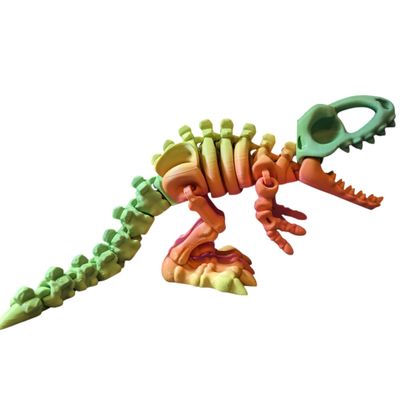 Tyrannosaurus Rex Skeleton Figurine Articulated Dinosaur Display with Print-in-Place Joints, Desk Ornament or Collectible Gift for Adults & Teens 3D Printed in Canada