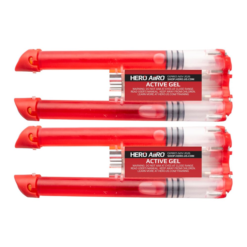 HERO AiiRO PavaGel Active - Non-Lethal Self-Defense Cartridge with Powerful Gel Disables Threats from Up To 20 Feet - Stay Confident & Safe Anywhere with Quick-Load Active Gel for Men & Women - 2 Pack