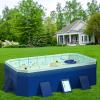 116" Foldable Pool for Adults and Kids, Non Inflatable Outdoor Kid Pools, Folding Dog Pool, Kids Swimming Pool for Backyard, Blue view 2
