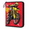 Kuquteed Yellow Motorcycle Trading Card Binder 9 Pocket 900 Cards Holder Collector Album with 50 Removable Sleeves Toys Gifts for Boys Girls Dirt Bikes Sports Game Cards view 1