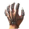 Ssguopte Skeleton Hand Bracelet with 5 Rings, Movable Gothic Jewelry for Cosplay, Silver, Halloween Accessory view 1