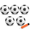 5 PCS 6 Inch Mini Soccer Ball Set with Pump, PVC Soft Toddler Soccer, Indoor Outdoor Sports Toys for Kids, Pool Beach Lawn Games, Classic Black White Training Balls, Birthday Gift for Boys Girls view 1