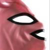 Latex Fetish Hood Rubber Mask with Braids Hair Zipper Cosplay (Pink, XS) view 2