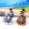 2pcs 3D Printed Tiger, Animal Creature Flexible Tiger Toys, 6.5 Inches Articulated Fidget Animal for Home Office Executive Desk Decoration AT001-WHTE/ORANGE view 2