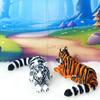 2pcs 3D Printed Tiger, Animal Creature Flexible Tiger Toys, 6.5 Inches Articulated Fidget Animal for Home Office Executive Desk Decoration AT001-WHTE/ORANGE view 3