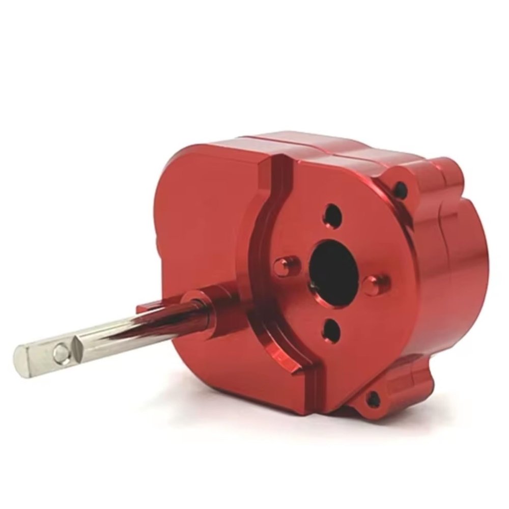 SERBNOPG RC Crawler Transmission for MN82S LC79 for MN78 for MN168 for MN99S 1/12 Metal Transmission Metal Gearbox Gear Set RC for Rock Crawler Car Upgrade Part Accessories(Red)
