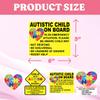 Autism Awareness Puzzle Heart Sticker Vinyl Decal Pack for Emergency Safety Notification in Vehicles Autistic Child On Board Sign 4Pcs Durable and Visible view 2