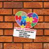 Autism Awareness Puzzle Heart Sticker Vinyl Decal Pack for Emergency Safety Notification in Vehicles Autistic Child On Board Sign 4Pcs Durable and Visible view 4