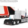 1:64 Scale InternationaI Lonestar Truck Model  Alloy Diecast Semi Trailer Tractor Head Toy, Classic Heavy Truck Trendy Stuff Cake Decorations Birthday Christmas for Grandkids Boys, Kids Adults- White view 4