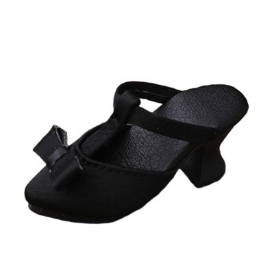 1/4 BJD Doll Shoes Bowknot High Heels for 18 Inch Dolls, Black