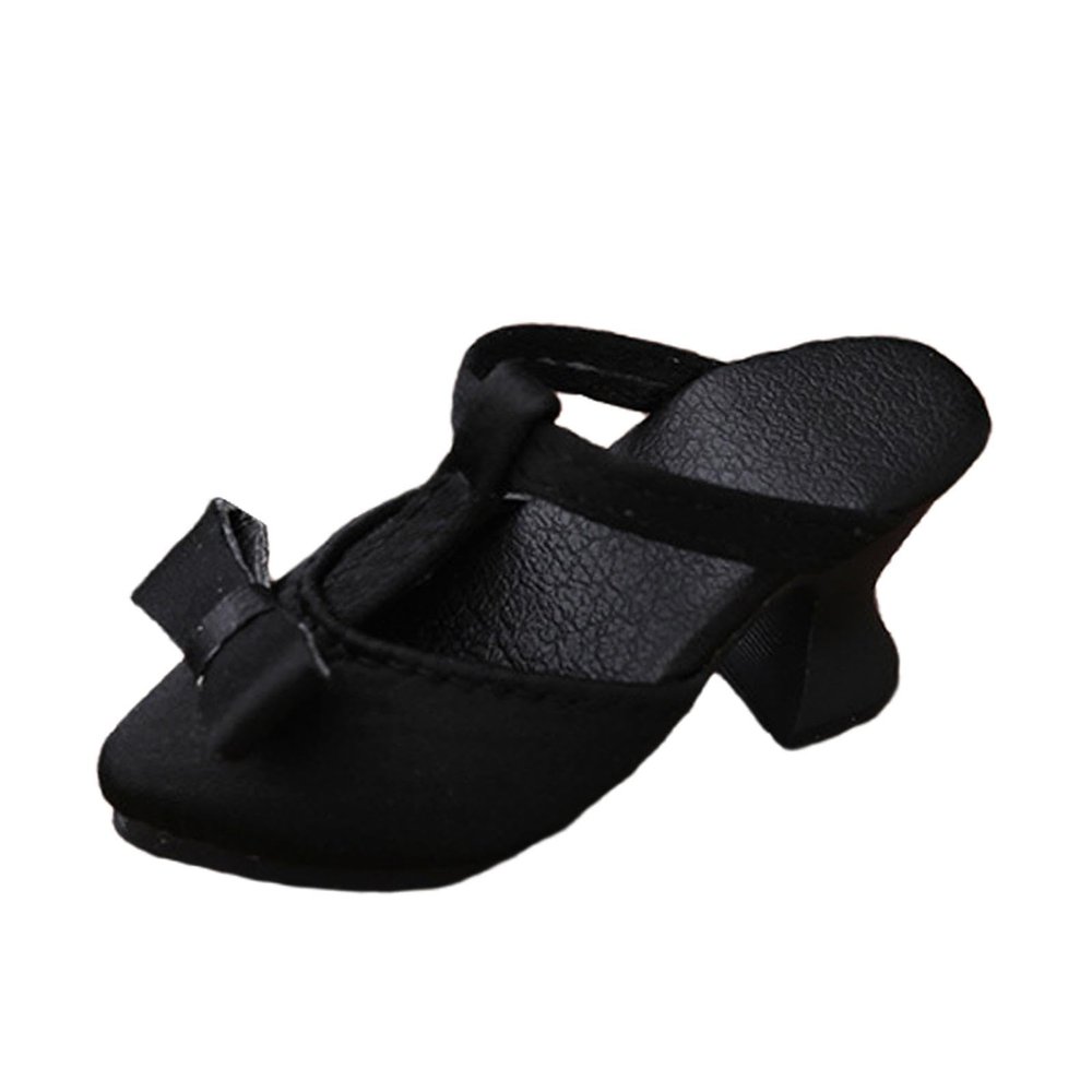 1/4 BJD Doll Shoes Bowknot High Heels for 18 Inch Dolls, Black