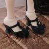 1/4 BJD Doll Shoes Bowknot High Heels for 18 Inch Dolls, Black view 3