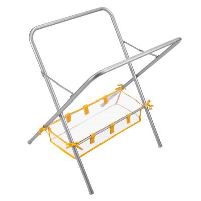 Otoolling 22.519.525.5 Inch Iron Sand and Water Stand, Foldable Iron Bath Stand, Play Storage with Yellow Mesh Bag, Sandpit Organizer for Outdoor Beach Garden Activities