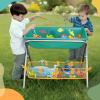 Otoolling 22.519.525.5 Inch Iron Sand and Water Stand, Foldable Iron Bath Stand, Play Storage with Yellow Mesh Bag, Sandpit Organizer for Outdoor Beach Garden Activities view 4