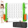 KORIMEFA Giant 4-in-a-Row Game - Jumbo 4 to Score Family Game Set for Kids Adults, Height Adjustable with Golf Accessory, Green with Bag view 1