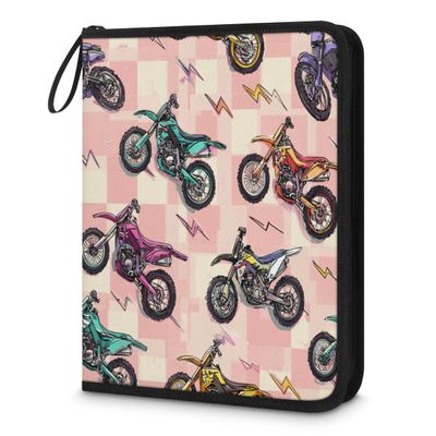Kuquteed Colorful Motocross Trading Card Binder 9 Pocket 900 Cards Holder Collector Album with 50 Removable Sleeves Gifts for Boys Girls Motorcycle Sports Game Cards