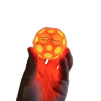 Galactic Bouncer Moon Ball - Ultra High Bounce (30m!) with Cosmic Gradient & Star Splatter - Lightweight PU Fun for All Ages (Regular 63mm or Mini 55mm) (Orange with Light(60mm))