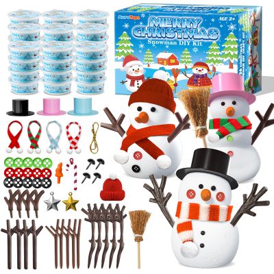 AuroTops 36 Pack Christmas Crafts for Kids,DIY Snowman Kit,Build a Snowman Kit,Funny Modeling Clay Craft Kits for Kids,Christmas Stocking Stuffers Holiday Party Decoration Gifts Bulk