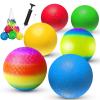 comethu 8.5 Inch Playground Balls Dodgeballs for Kids & Adults, Pack of 6  Inflatable Colorful Rubber Kickball with Ball Pump and Net Bag view 1