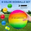 comethu 8.5 Inch Playground Balls Dodgeballs for Kids & Adults, Pack of 6  Inflatable Colorful Rubber Kickball with Ball Pump and Net Bag view 2